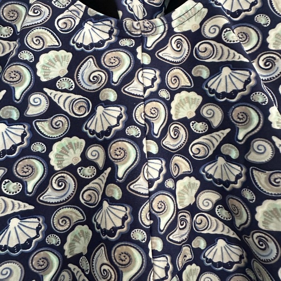 NWOT Island Pearls Women’s 12 Blue Seashell One Piece Ruched Front Bathing Suit. - Picture 9 of 16